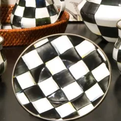 MacKenzie-Childs Courtly Check Saucer< The Coffee Shop|Dinnerware & Flatware