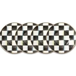 MacKenzie-Childs Courtly Check Saucers, Set of 4< Kitchen & Dining Sets|The Coffee Shop