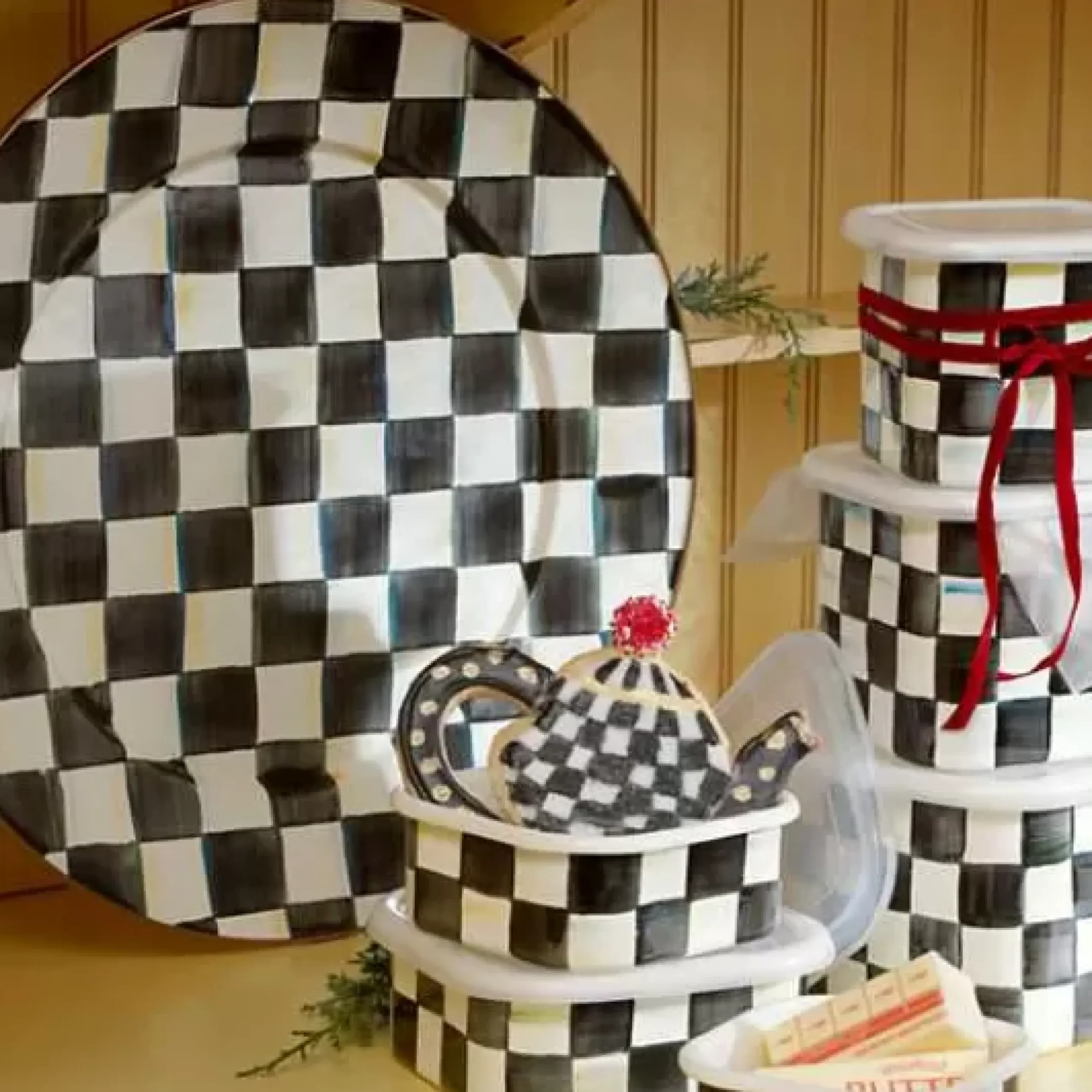 MacKenzie-Childs Courtly Check Serving Platter< Bar Entertaining|Serveware
