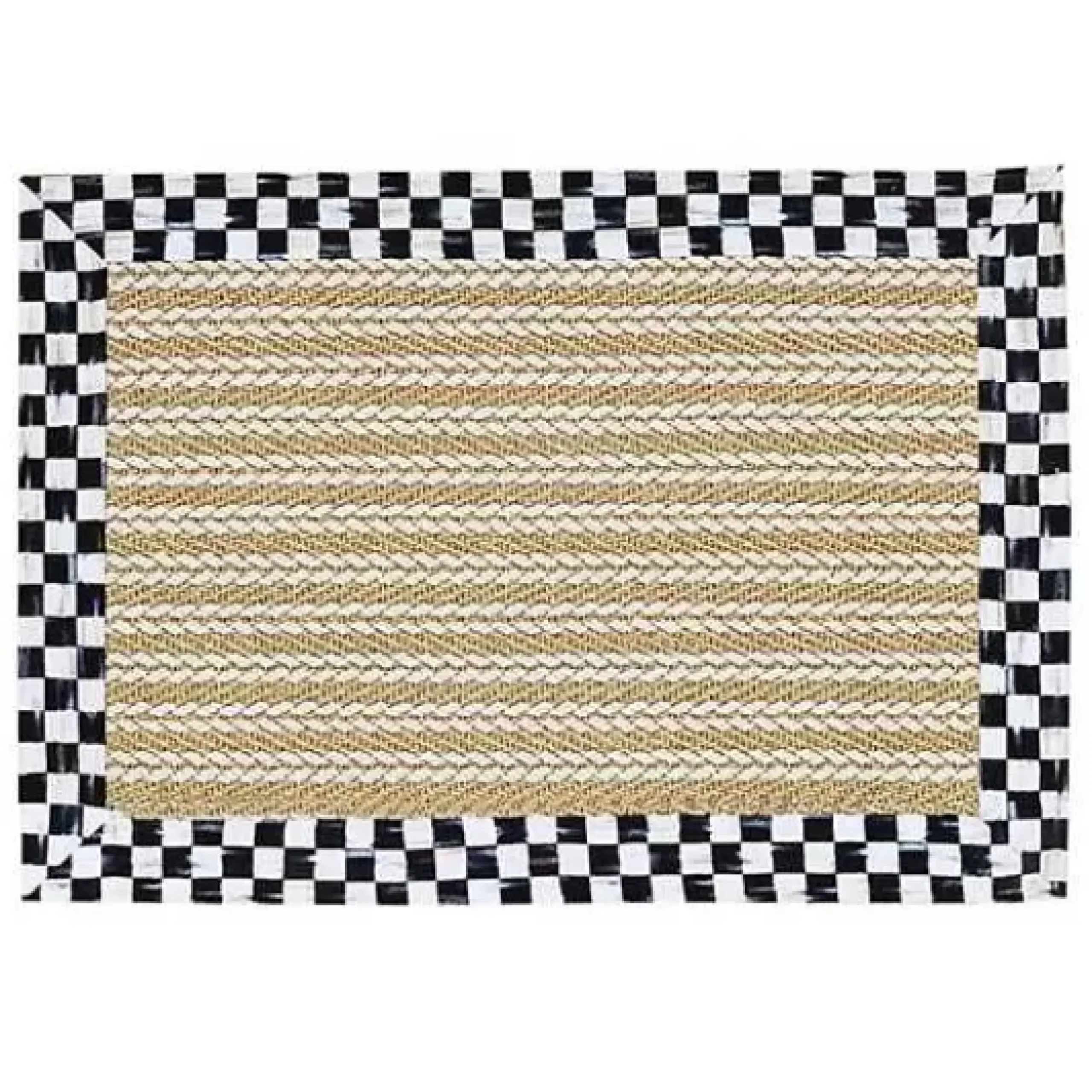 MacKenzie-Childs Courtly Check Sisal Wool Herringbone 2' x 3' Rug< Rugs