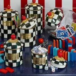 MacKenzie-Childs Courtly Check Small Canister< Room Accents|Kitchen Storage & Organization