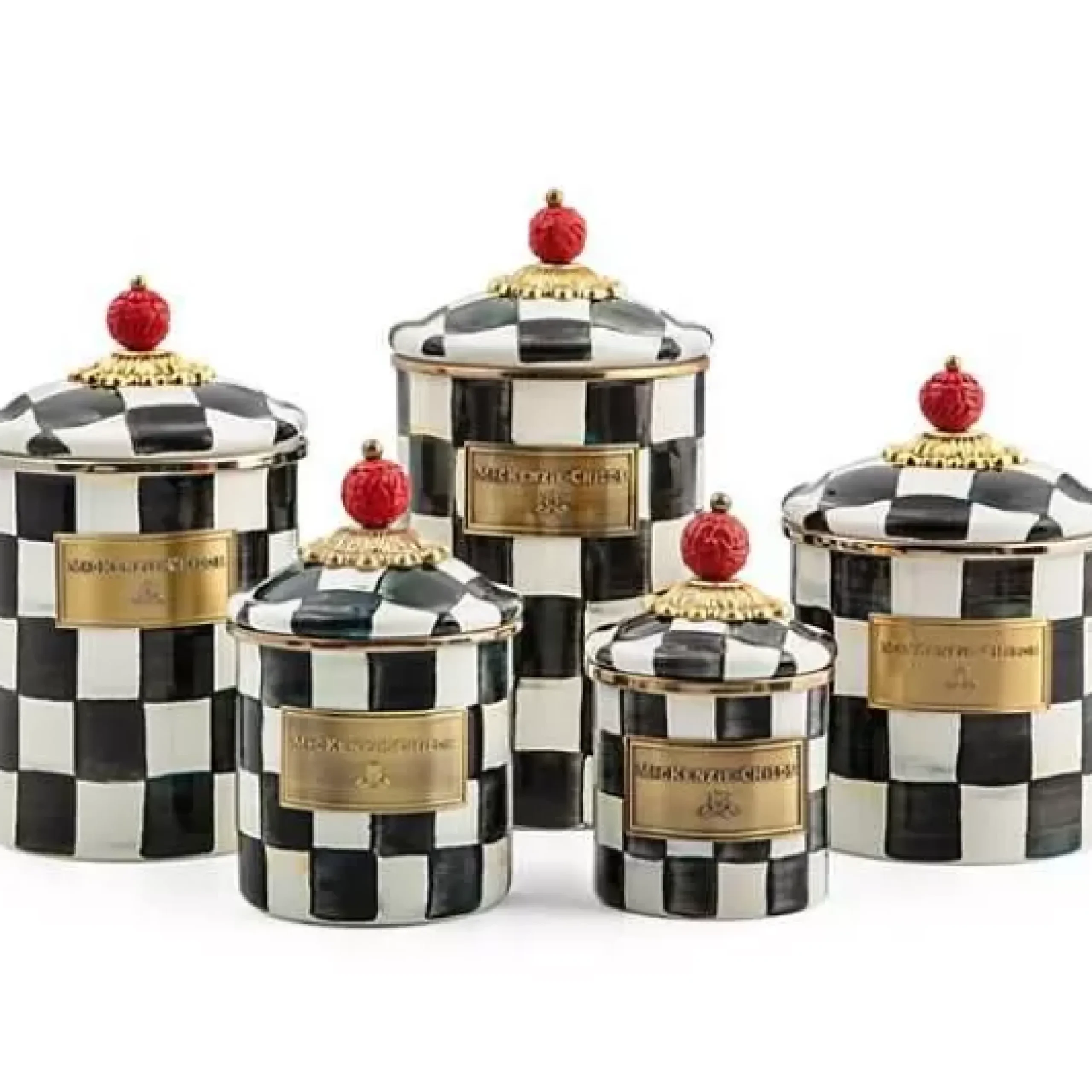 MacKenzie-Childs Courtly Check Small Canister< Room Accents|Kitchen Storage & Organization
