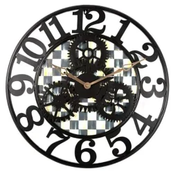 MacKenzie-Childs Courtly Check Small Farmhouse Wall Clock< Room Accents