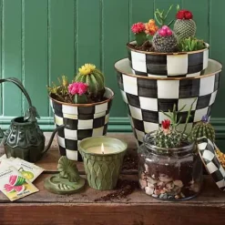 MacKenzie-Childs Courtly Check Small Kitchen Canister< Room Accents