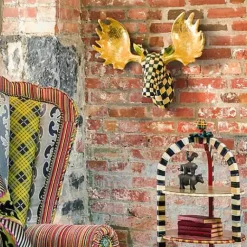 MacKenzie-Childs Courtly Check Small Moose< Holiday|Room Accents