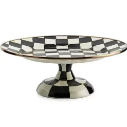 MacKenzie-Childs Courtly Check Small Pedestal Platter< Fall Entertaining|Serveware