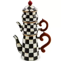 MacKenzie-Childs Courtly Check Stackable Coffee Set< The Coffee Shop|Serveware