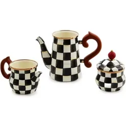 MacKenzie-Childs Courtly Check Stackable Coffee Set< The Coffee Shop|Serveware