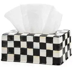 MacKenzie-Childs Courtly Check Standard Tissue Box Cover< Bath & Bath Accessories|Room Accents