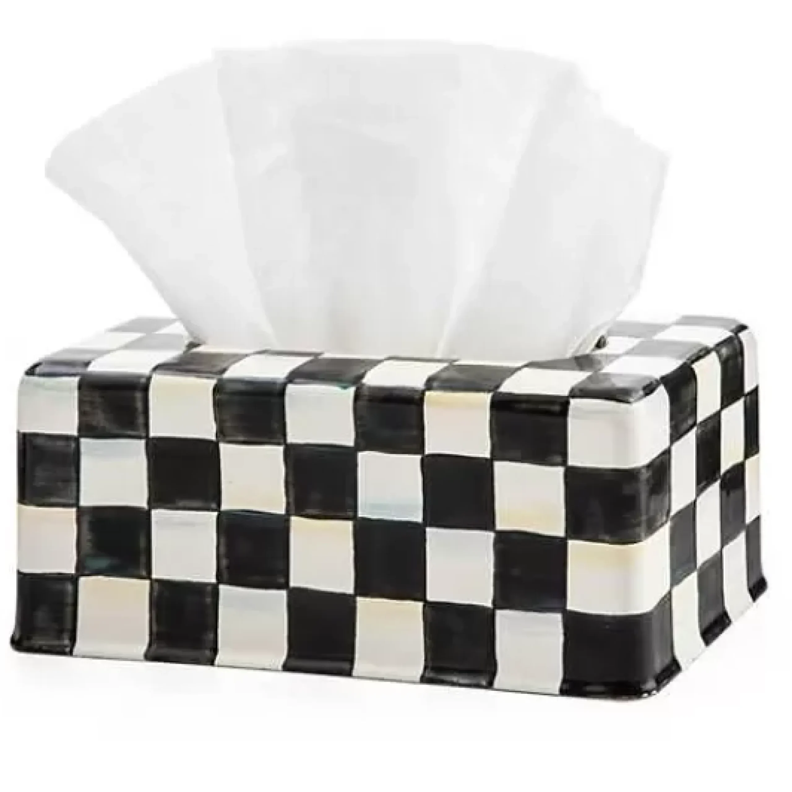 MacKenzie-Childs Courtly Check Standard Tissue Box Cover< Bath & Bath Accessories|Room Accents