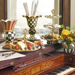MacKenzie-Childs Courtly Check Stately Vase< Room Accents