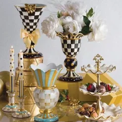 MacKenzie-Childs Courtly Check Stately Vase< Room Accents