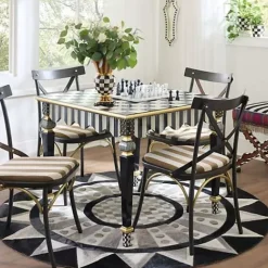 MacKenzie-Childs Courtly Check  Stripe Game Table< Dining Room & Kitchen