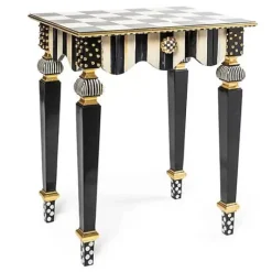 MacKenzie-Childs Courtly Check  Stripe Side Table< Living Room