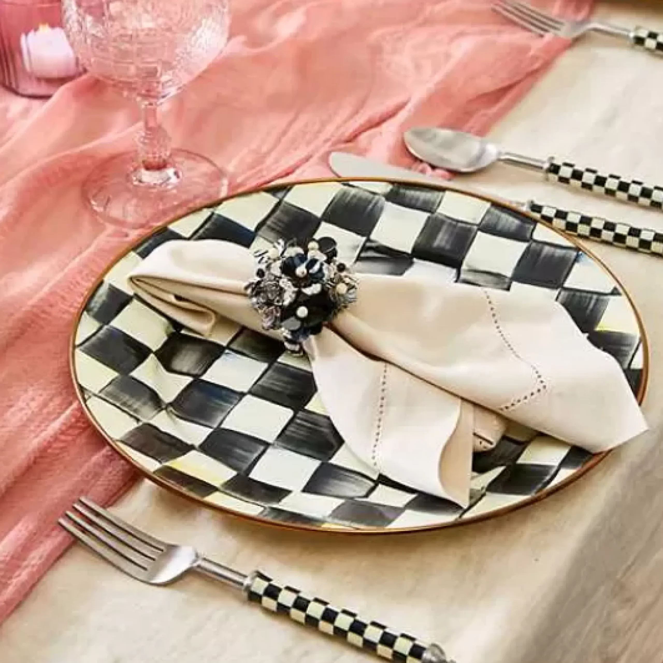 MacKenzie-Childs Courtly Check Supper Club 3-Piece Place Setting< Dinnerware & Flatware