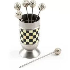 MacKenzie-Childs Courtly Check Supper Club Pick Set< Table Accessories|Bar Entertaining