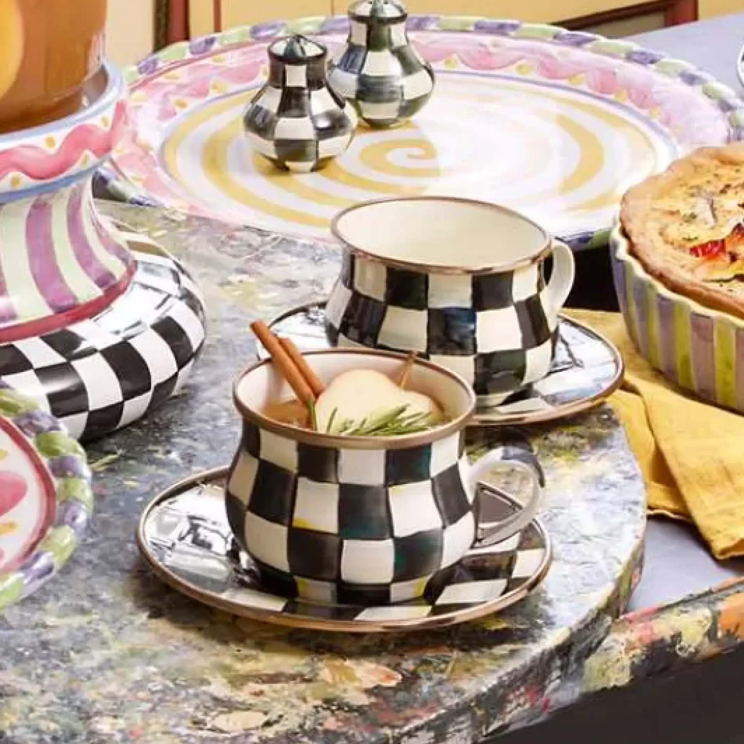 MacKenzie-Childs Courtly Check Teacup< Dinnerware & Flatware