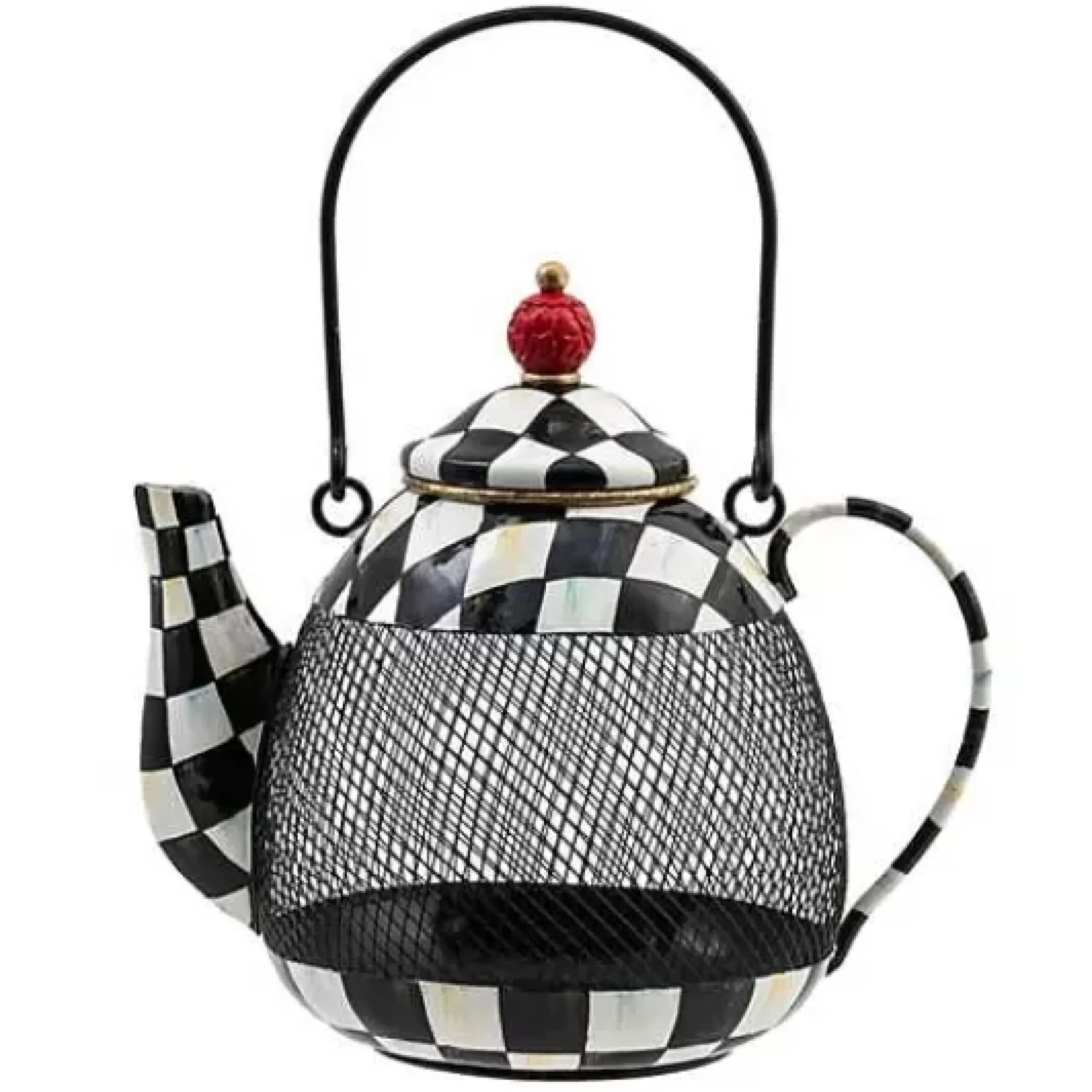 MacKenzie-Childs Courtly Check Teapot Bird Feeder< Spring|Outdoor