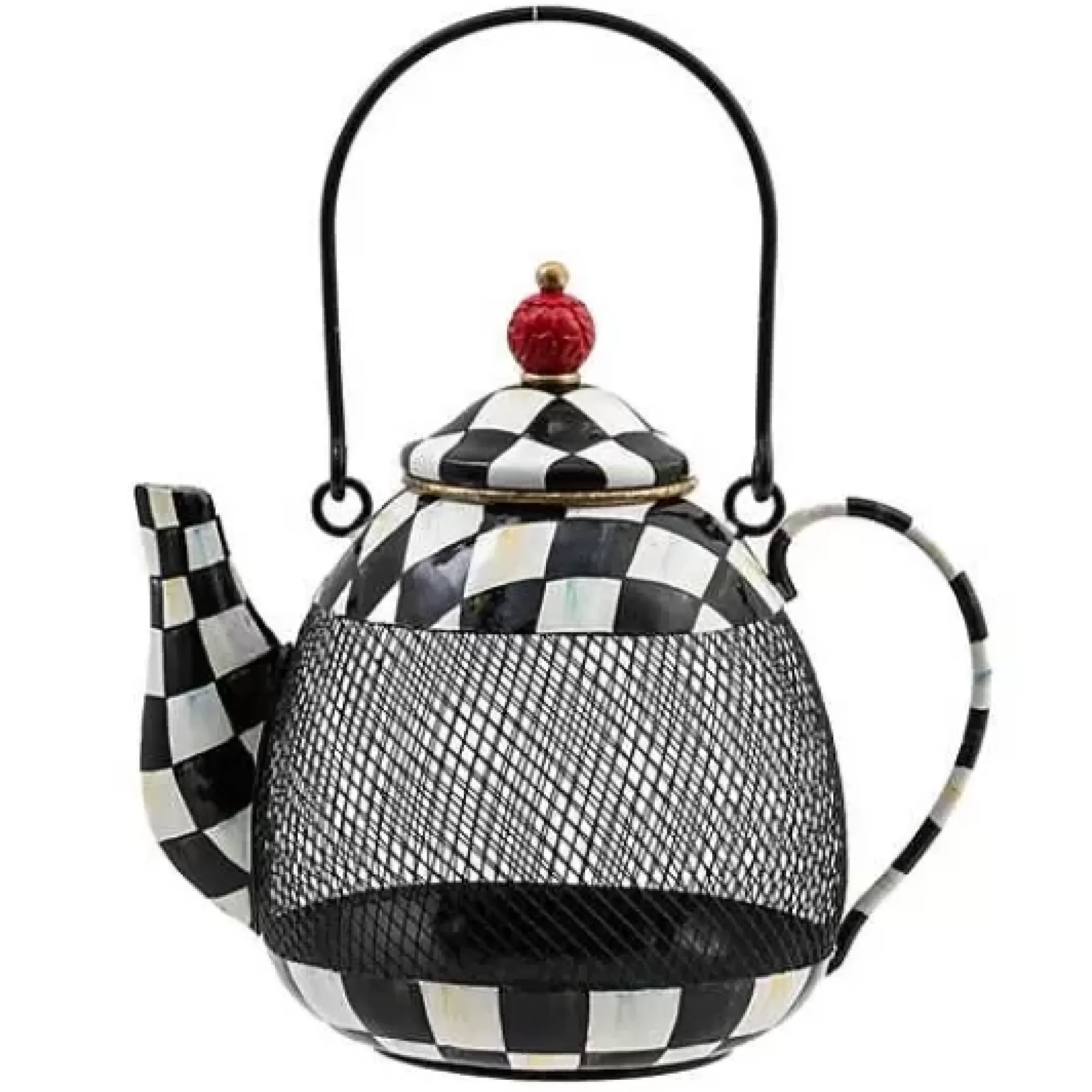 MacKenzie-Childs Courtly Check Teapot Bird Feeder< Spring|Outdoor