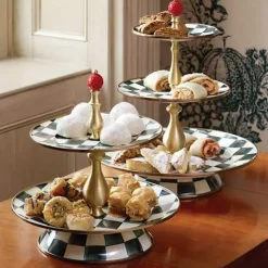 MacKenzie-Childs Courtly Check Three Tier Sweet Stand< Bar Entertaining