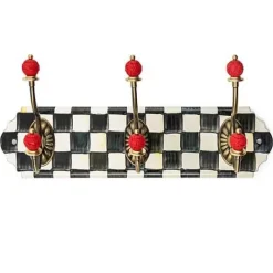 MacKenzie-Childs Courtly Check Triple Wall Hook< Finishing Touches|Room Accents