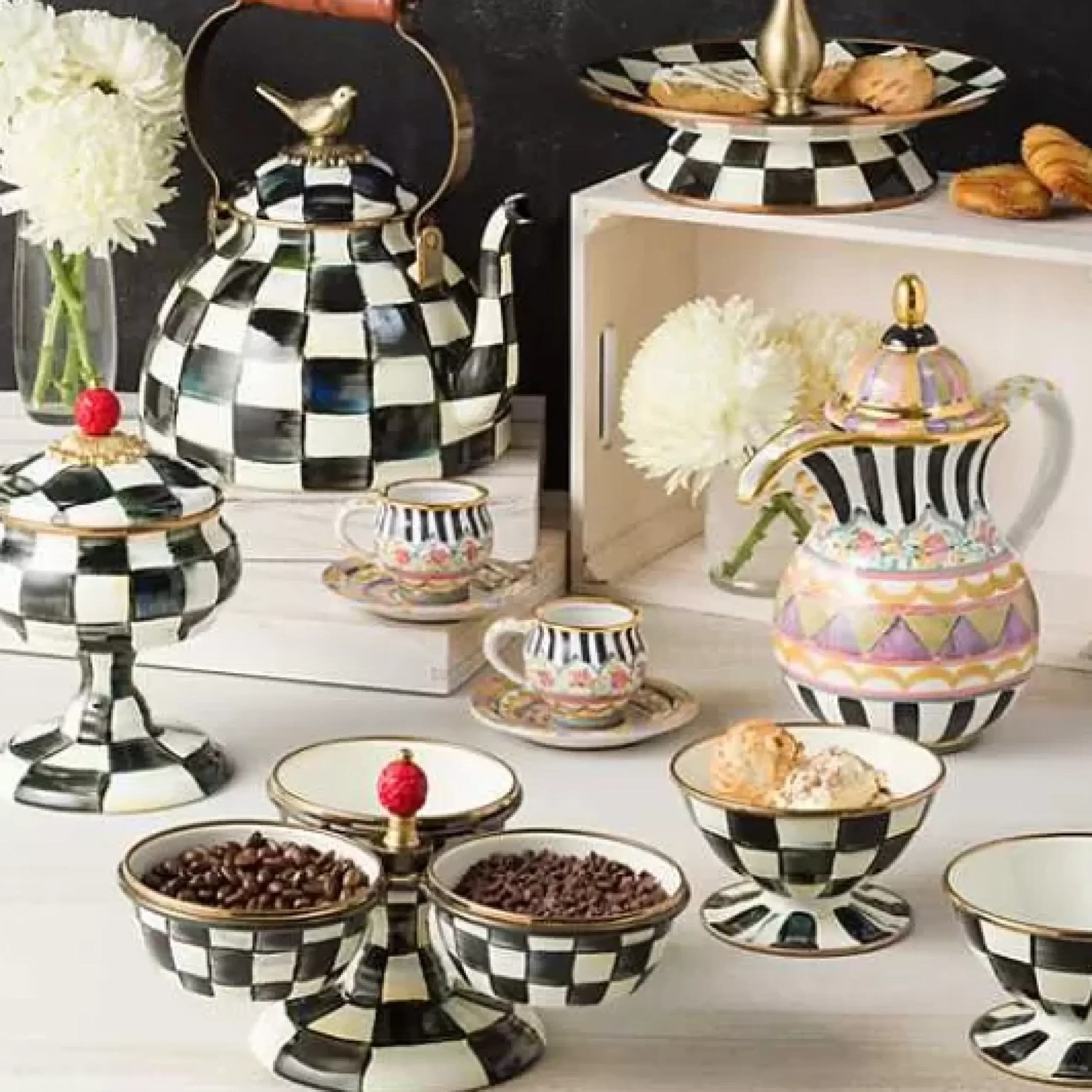 MacKenzie-Childs Courtly Check Triplicity< Bar Entertaining|Serveware