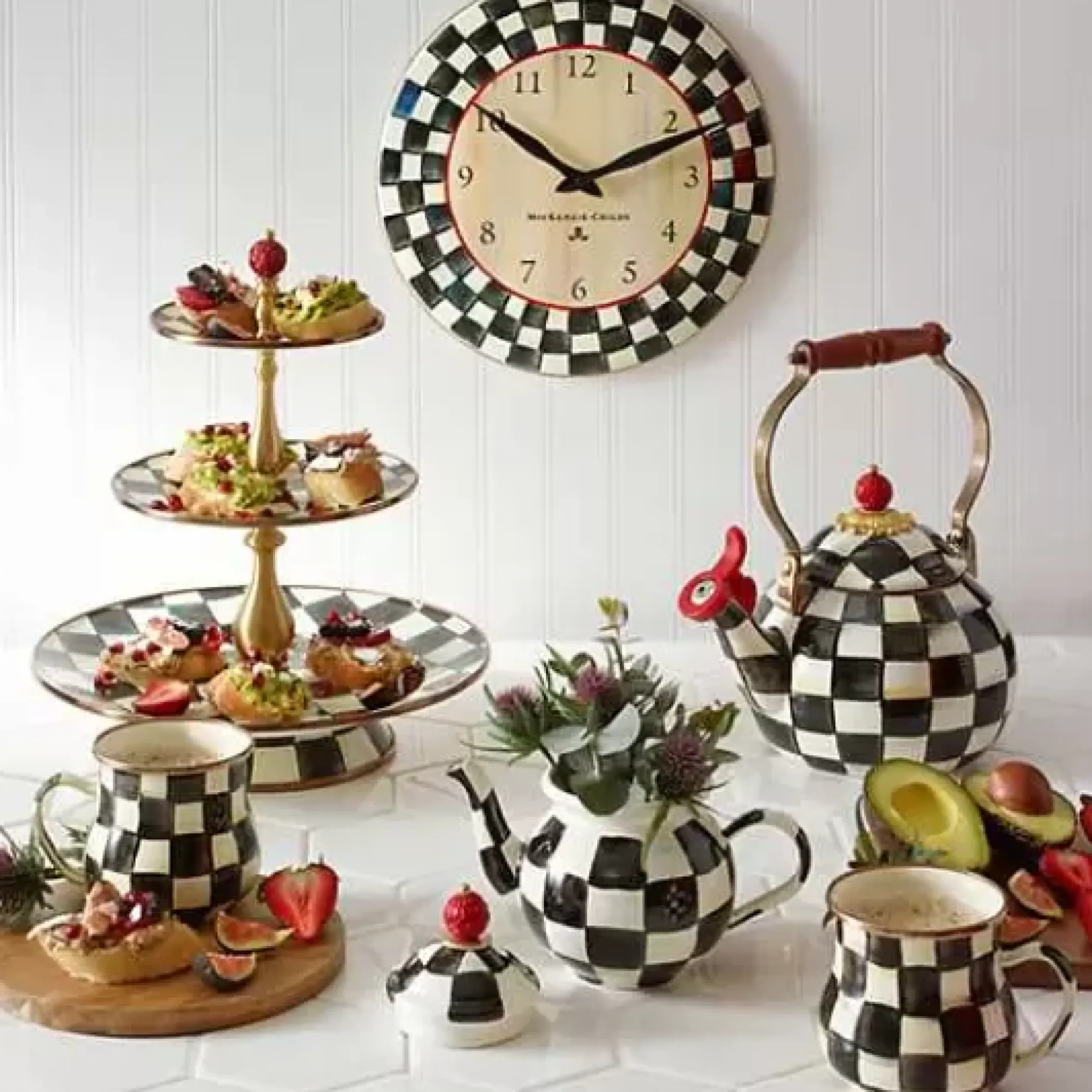 MacKenzie-Childs Courtly Check Wall Clock< Room Accents