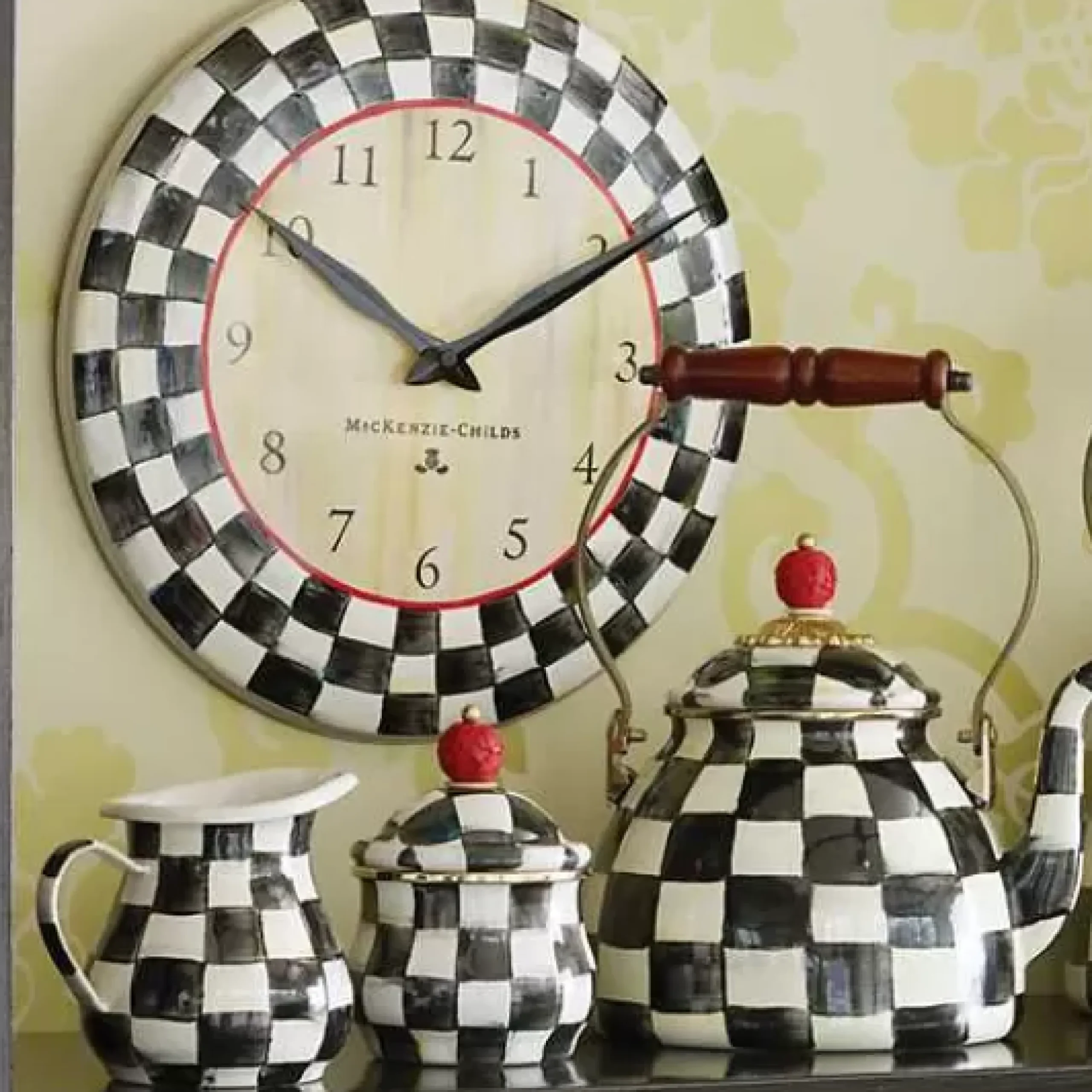 MacKenzie-Childs Courtly Check Wall Clock< Room Accents