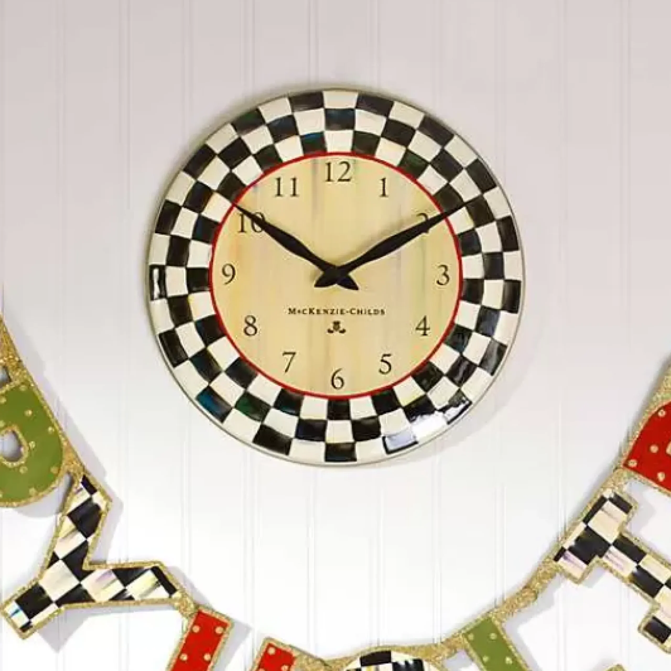 MacKenzie-Childs Courtly Check Wall Clock< Room Accents