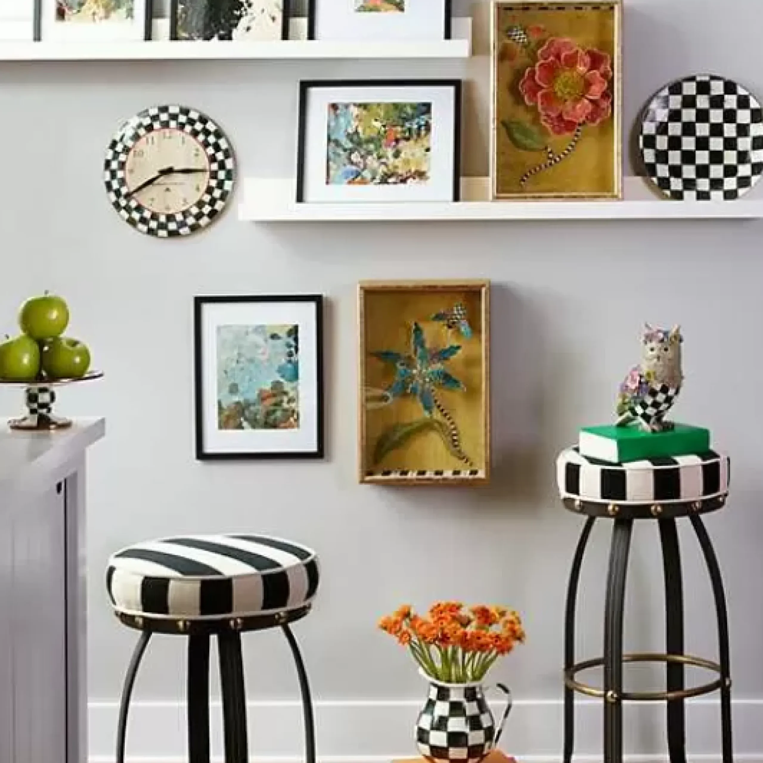 MacKenzie-Childs Courtly Check Wall Clock< Room Accents