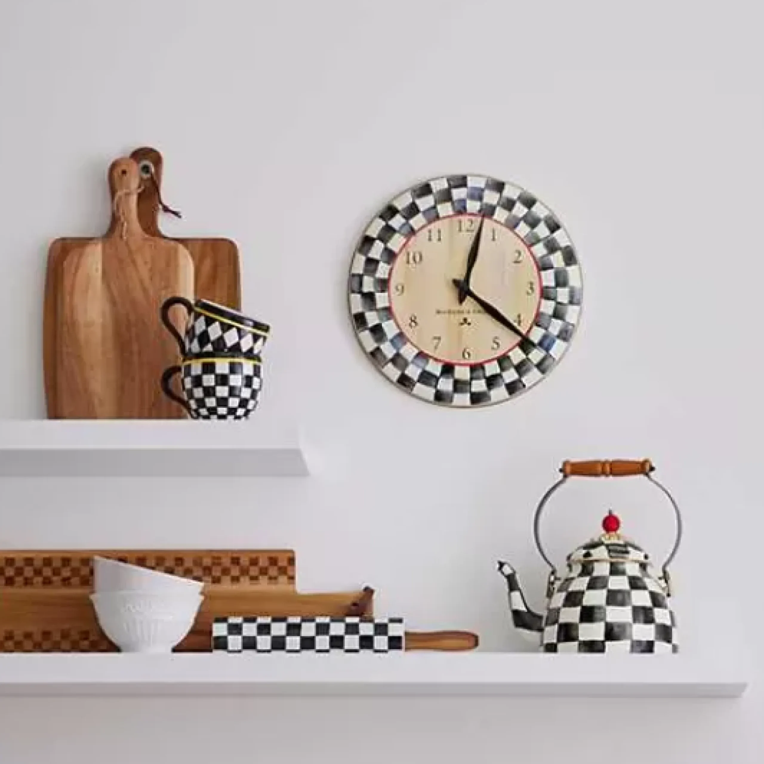 MacKenzie-Childs Courtly Check Wall Clock< Room Accents
