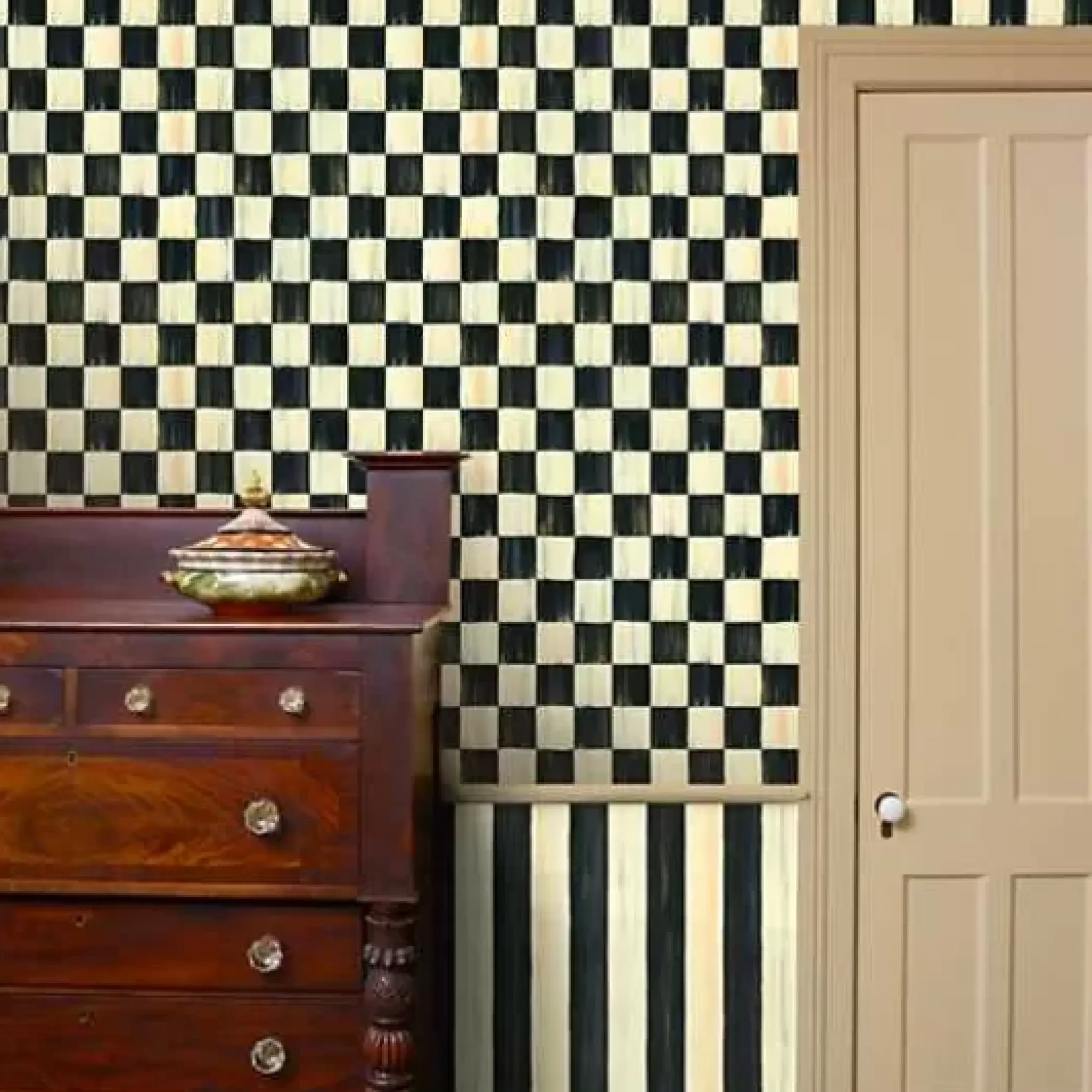 MacKenzie-Childs Courtly Check Wallpaper< Finishing Touches|Room Accents