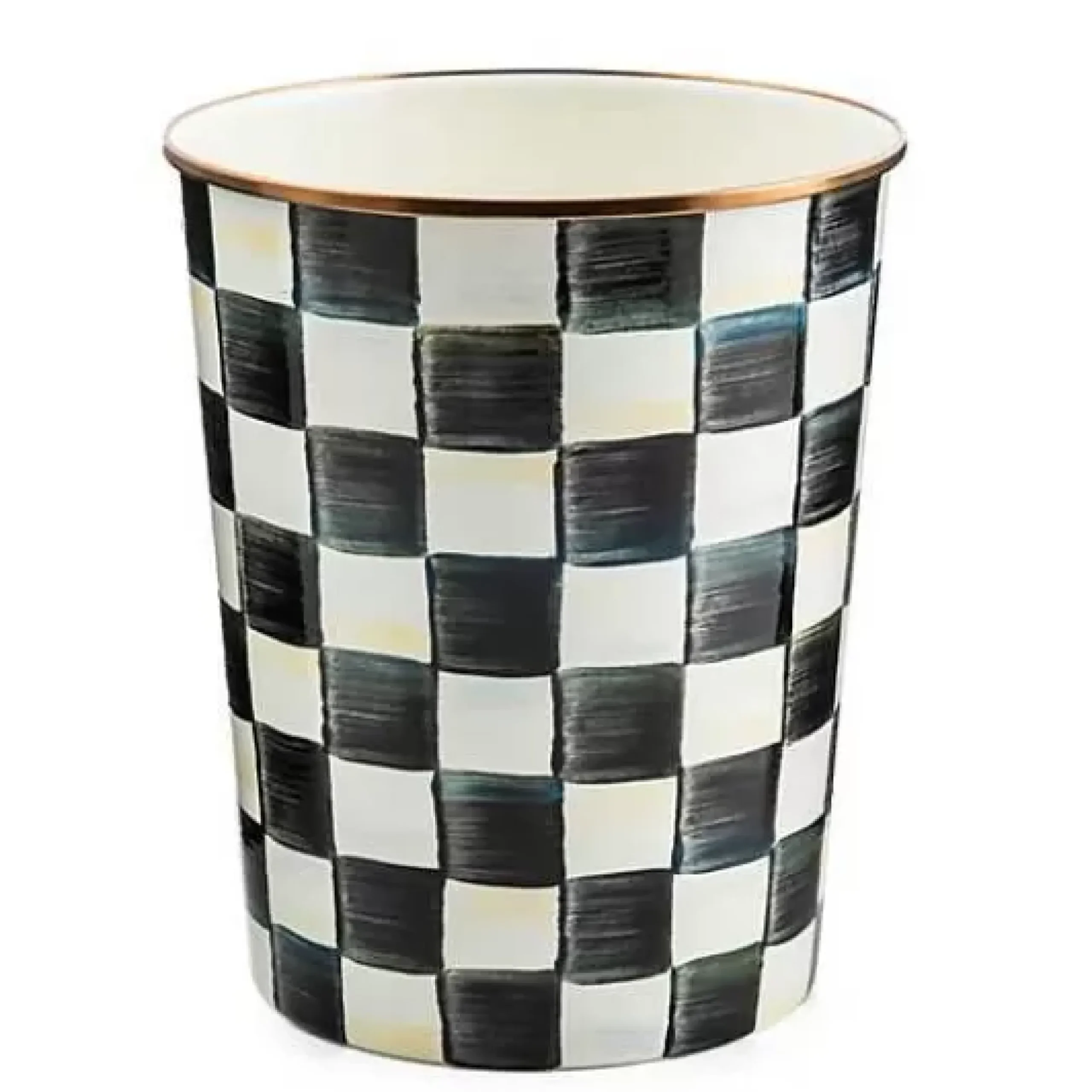 MacKenzie-Childs Courtly Check Waste Bin< Bath & Bath Accessories|Room Accents