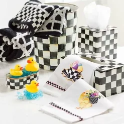MacKenzie-Childs Courtly Check Waste Bin< Bath & Bath Accessories|Room Accents
