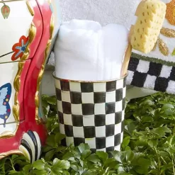 MacKenzie-Childs Courtly Check Waste Bin< Bath & Bath Accessories|Room Accents
