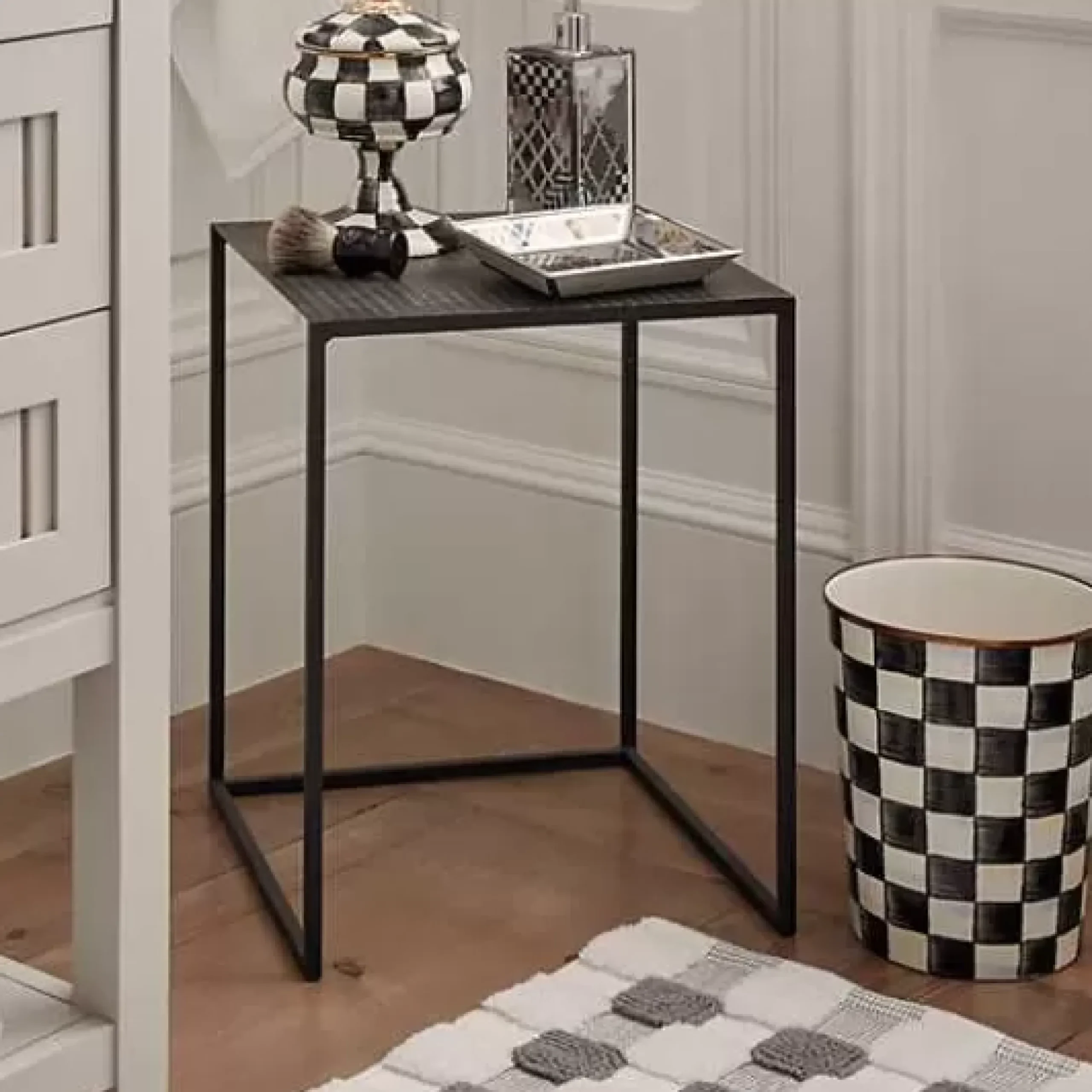 MacKenzie-Childs Courtly Check Waste Bin< Bath & Bath Accessories|Room Accents