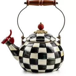 MacKenzie-Childs Courtly Check Whistling Tea Kettle< The Coffee Shop|Tea Kettles