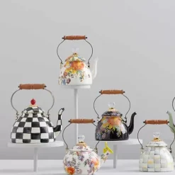 MacKenzie-Childs Courtly Check Whistling Tea Kettle< The Coffee Shop|Tea Kettles
