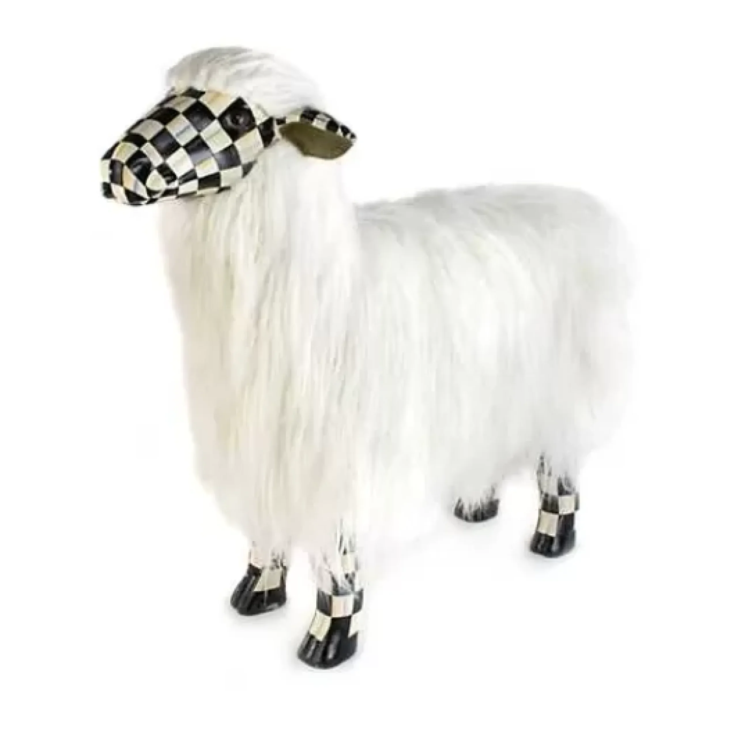 MacKenzie-Childs Courtly Check White Sheep - Large< Spring|Room Accents