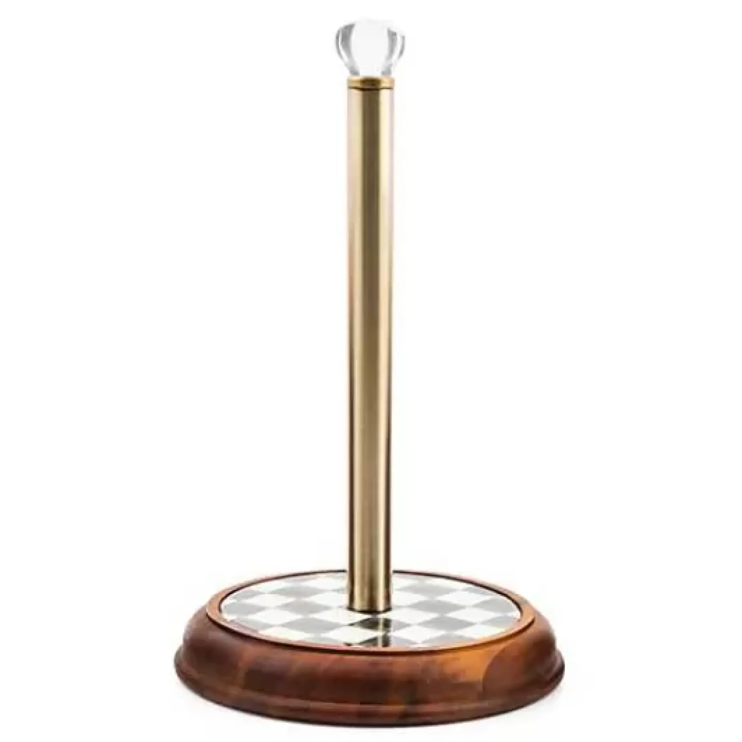 MacKenzie-Childs Courtly Check Wood Paper Towel Holder< Kitchen Storage & Organization