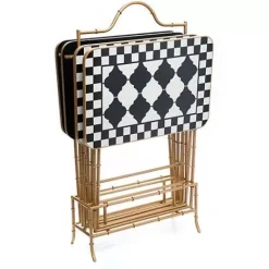 MacKenzie-Childs Courtly Cocktail Trays, Set of 4< Living Room|Bar Entertaining