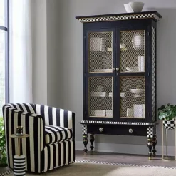 MacKenzie-Childs Courtly Criss-Cross Cabinet< Storage Furniture|Dining Room & Kitchen