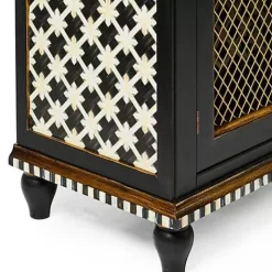MacKenzie-Childs Courtly Criss-Cross Small Cabinet< Storage Furniture|Dining Room & Kitchen