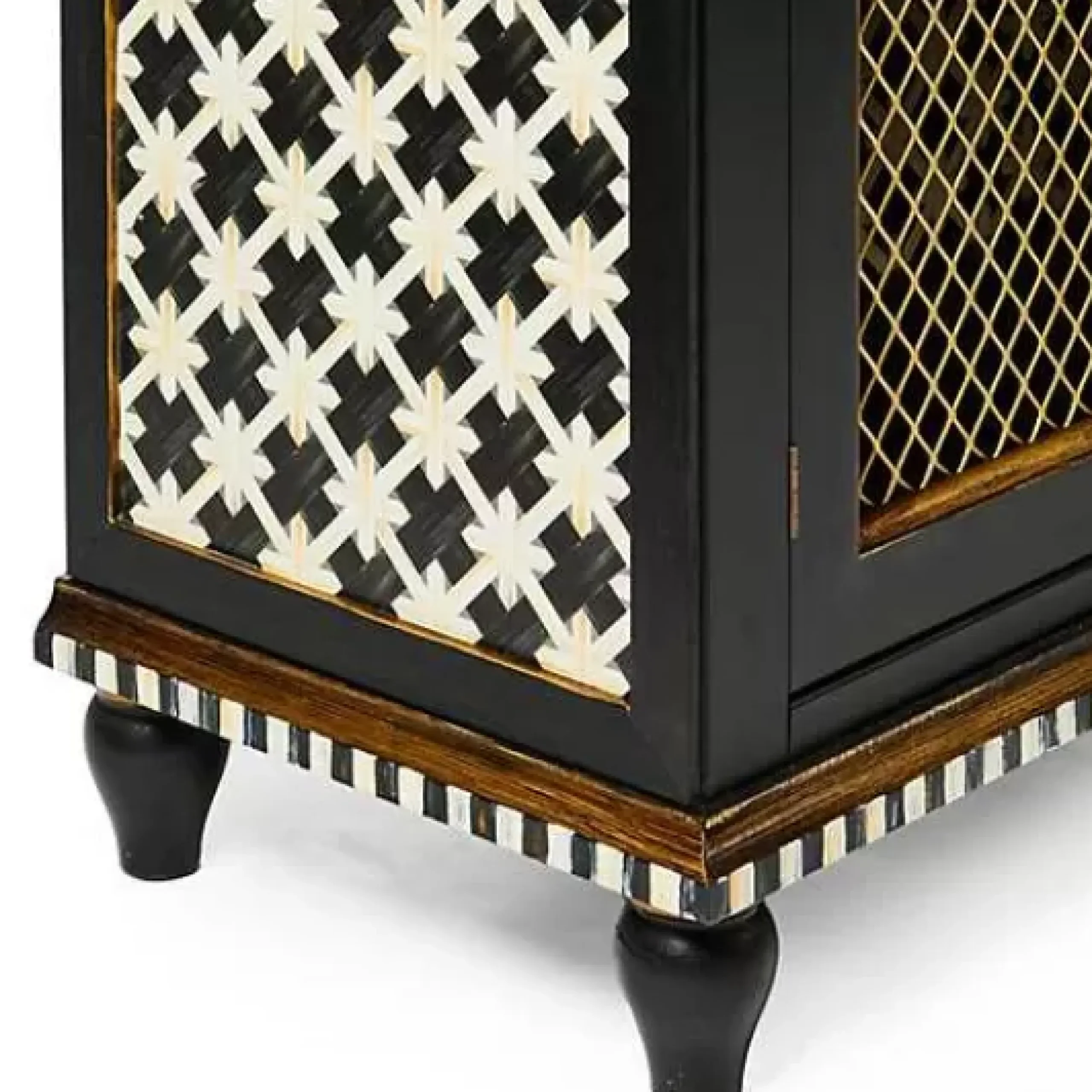 MacKenzie-Childs Courtly Criss-Cross Small Cabinet< Storage Furniture|Dining Room & Kitchen