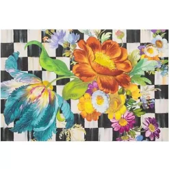 MacKenzie-Childs Courtly Flower Market Floor Mat - 2' x 3'< Rugs