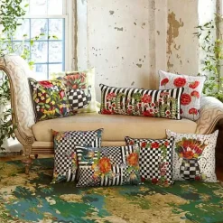 MacKenzie-Childs Courtly Flower Market Lumbar Pillow< Spring|Pillows, Throws, & Cushions