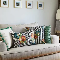 MacKenzie-Childs Courtly Flower Market Lumbar Pillow< Spring|Pillows, Throws, & Cushions
