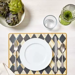 MacKenzie-Childs Courtly Harlequin Cork Back Placemats, Set of 4< Table Accessories|Kitchen & Table Linens