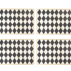 MacKenzie-Childs Courtly Harlequin Cork Back Placemats, Set of 4< Table Accessories|Kitchen & Table Linens