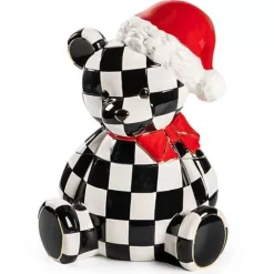 MacKenzie-Childs Courtly Santa Bear Cookie Jar< Holiday|Kitchen Storage & Organization